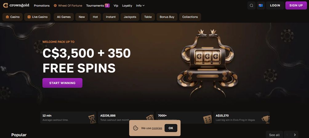 crownGold casino screen