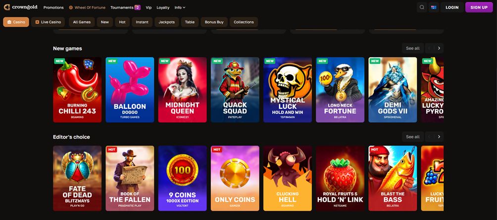 crowngold slots casino