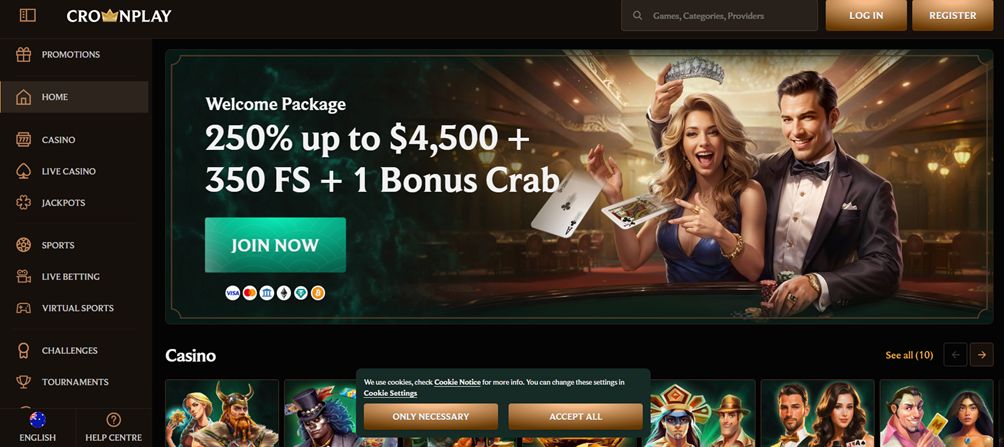 Crownplay welcome section