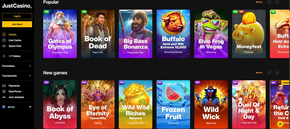 just casino slots screen